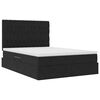 vidaXL Bett mit Stauraum und LED mit LED Schwarz 140 x 190 cm Samt