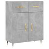 vidaXL Highboard Betongrau 69,5x34x180 cm Holzwerkstoff