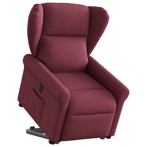 vidaXL Relaxsessel mit Aufstehhilfe Elektrisch Weinrot Stoff