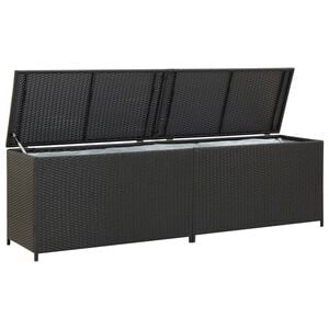 vidaXL Gartenbox Poly Rattan 200x50x60 cm Schwarz