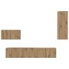 vidaXL Wand-TV-Schrank Wandmontiert 4 pcs Artisan-Eiche Holzwerkstoff