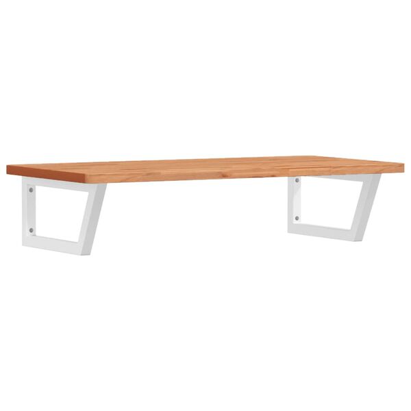 vidaXL Waschbeckenregal Wandmontage Stahl und Massivholz Buche