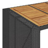vidaXL 5-tlg. Gartenbar-Set mit Kissen Schwarz Poly Rattan Akazie