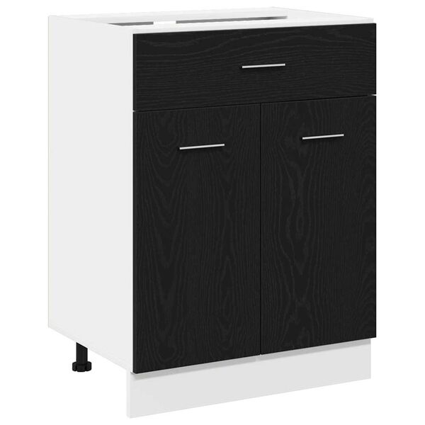 vidaXL H&auml;ngeschrank mit Regal Schwarz Eichen-Optik 60 x 46 x 81,5 cm