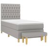 vidaXL Boxspringbett mit Matratze Hellgrau 100x200 cm Stoff