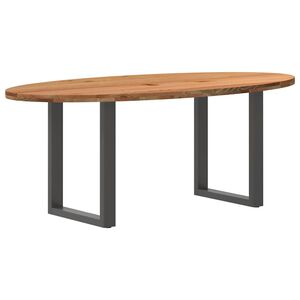 vidaXL Esstisch Hellbraun 200x100x74 cm Massivholz Eiche Oval