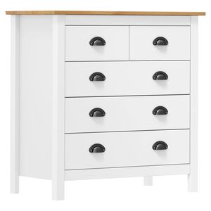 vidaXL Sideboard Hill Wei&szlig; 79x40x80 cm Massivholz Kiefer