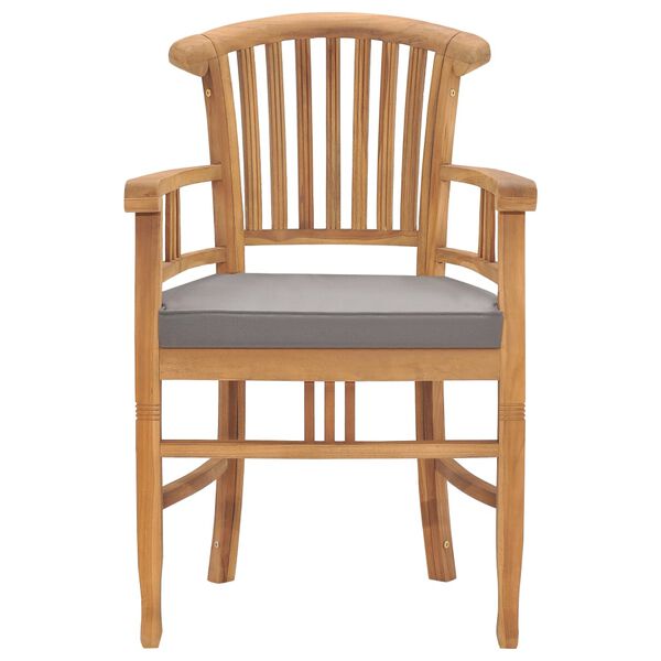 vidaXL 3-tlg. Garten-Essgruppe mit Kissen Massivholz Teak