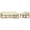 vidaXL Outdoor-Sofagarnitur mit Kissen 7 pcs Wei&szlig; und Creme