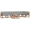 vidaXL Outdoor-Sofagarnitur mit Kissen 7 pcs Nat&uuml;rlich und Hellgrau