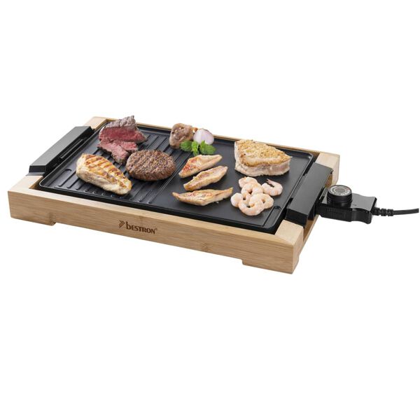 Bestron Tischgrill Bambus AG2000BB 47x26 cm 2000W