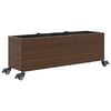 vidaXL Pflanzk&uuml;bel mit Rollen 3 T&ouml;pfe Braun 107x32x38 cm Poly-Rattan
