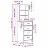 vidaXL Hochboard mit Schubladen Altholz 40 x 41 x 135 cm Holzwerkstoff