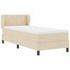 vidaXL Boxspringbett mit Matratze mit Kopfteil Creme 80 x 200 cm Stoff
