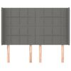 vidaXL Kopfteil mit Ohren Dunkelgrau 147x16x118/128 cm Stoff