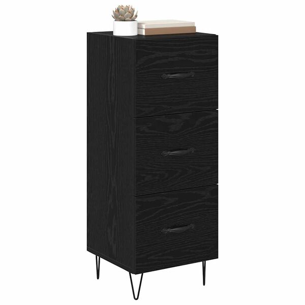 vidaXL Sideboard Schwarz Eichen-Optik 34 x 34,5 x 90 cm Holzwerkstoff
