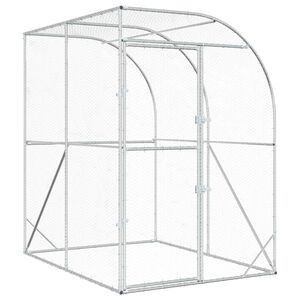 vidaXL H&uuml;hnerunterkunft Silber 200 x 200 x 215 cm Verzinkter Stahl
