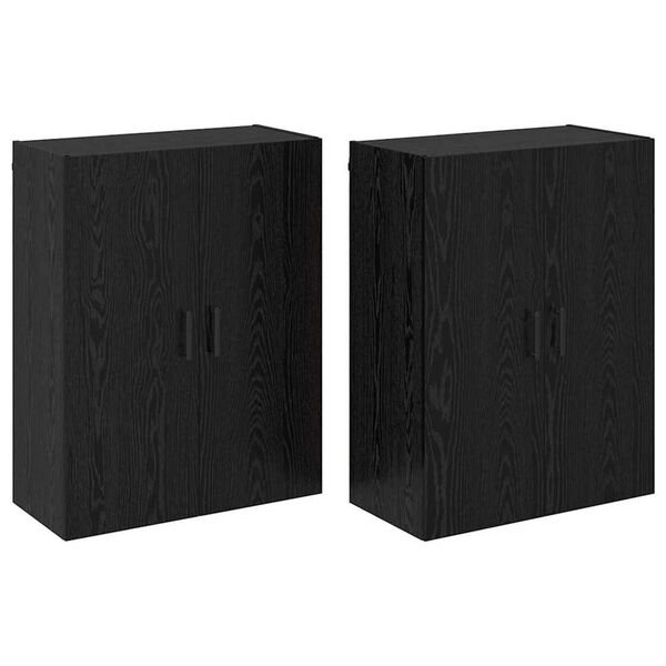 vidaXL Wandschrank 2 pcs Schwarz Eichen-Optik 69,5 x 34 x 90 cm