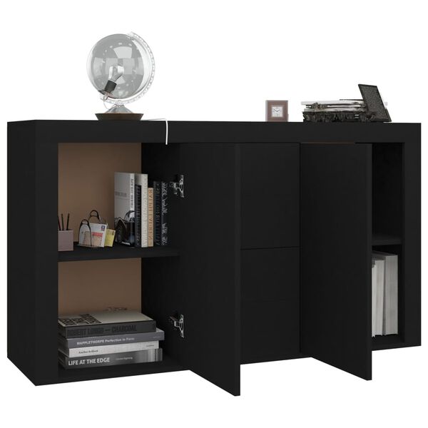 vidaXL Sideboard Schwarz 120x36x69 cm Holzwerkstoff