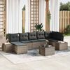 vidaXL Gartensofa-set mit Kissen 8 pcs Grau Poly-Rattan