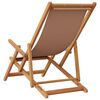 vidaXL Strandst&uuml;hle 2 Stk. Klappbar Taupe Stoff und Massivholz