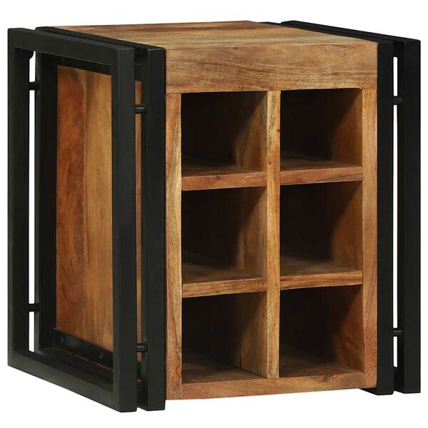 vidaXL Weinregal Braun und Schwarz 35 x 35 x 39 cm Massivholz Akazie