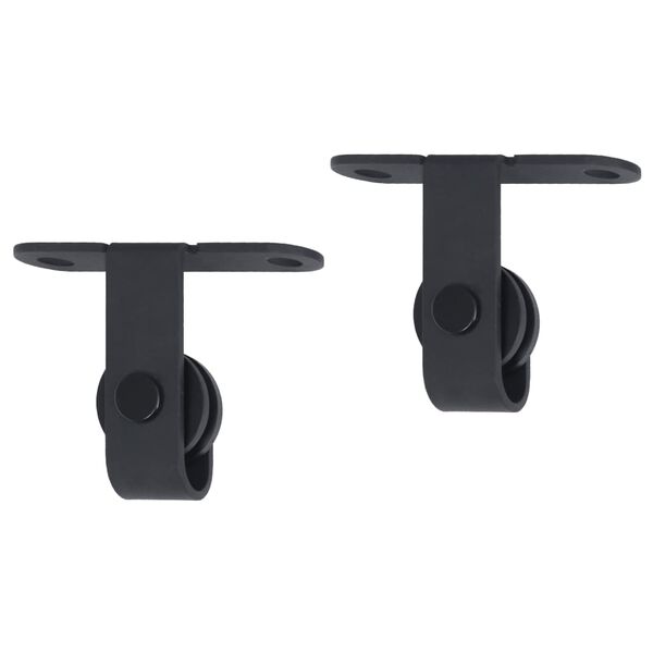 vidaXL Mini Schiebet&uuml;rbeschlag Set f&uuml;r Schrankt&uuml;ren Carbonstahl 200 cm