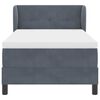 vidaXL Boxspringbett mit Matratze Dunkelgrau 90 x 200 cm Samt