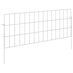vidaXL Gartenzaun mit Pf&auml;hlen 12 stk. 75 x 30 cm Verzinkter Stahl