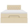 vidaXL Ottoman-Bett mit Matratze Creme 120x200 cm Stoff