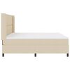 vidaXL LED Boxspringbett mit Matratze Creme 200 x 200 cm Stoff