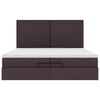 vidaXL Ottoman-Bett mit Matratzen & LEDs Dunkelbraun 200x200 cm Stoff