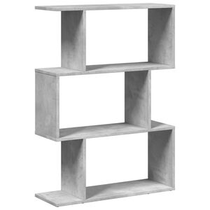 vidaXL Raumteiler-B&uuml;cherregal 3 F&auml;cher Betongrau 70x24x97 cm