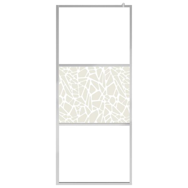 vidaXL Duschwand für Begehbare Dusche ESG-Glas Steindesign 90x195 cm