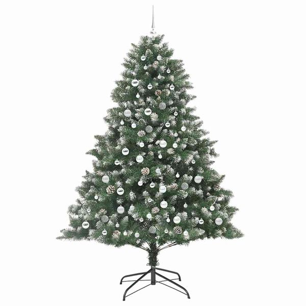 vidaXL K&uuml;nstlicher Weihnachtsbaum mit 300 LEDs mit St&auml;nder Gr&uuml;n 210 cm