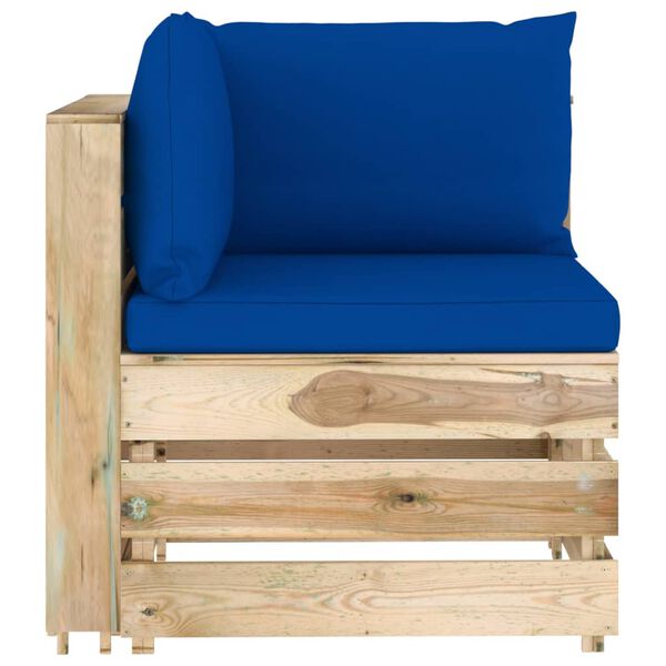 vidaXL 8-tlg. Garten-Lounge-Set mit Kissen Gr&uuml;n Impr&auml;gniertes Holz