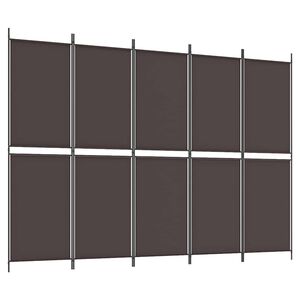 vidaXL 5-tlg. Paravent Braun 250x180 cm Stoff