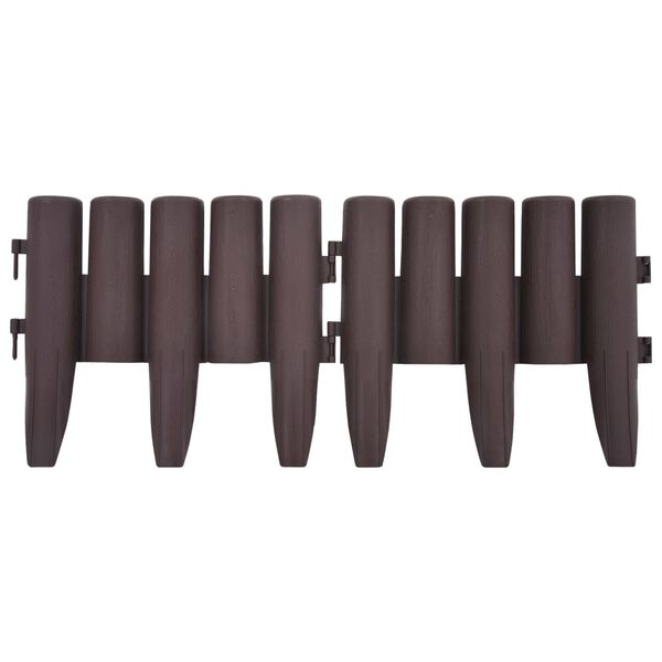 vidaXL Rasenkanten 36 Stk. Braun 10 m PP