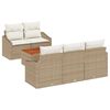 vidaXL Gartensofa-set mit Speicher 6 pcs Beige und Creme Poly-Rattan