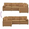vidaXL Modulares Sofa mit Kissen Stoff in Lammwolloptik Beige