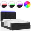 vidaXL Ottoman-Bett mit Matratze & LEDs Schwarz 140x200 cm Kunstleder