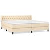 vidaXL Boxspringbett mit Matratze Creme 200x200 cm Stoff