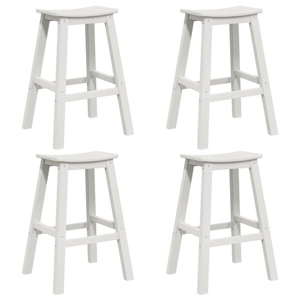 vidaXL Garten Bar Set 4 pcs Weiß HDPE