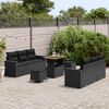 vidaXL Garten-Sofa-Set mit Kissen mit Speicher 9 pcs Schwarz