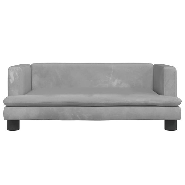 vidaXL Kindersofa Hellgrau 80x45x30 cm Samt