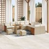 vidaXL Garten-Sofa-Set mit Kissen 13 pcs Beige und Creme