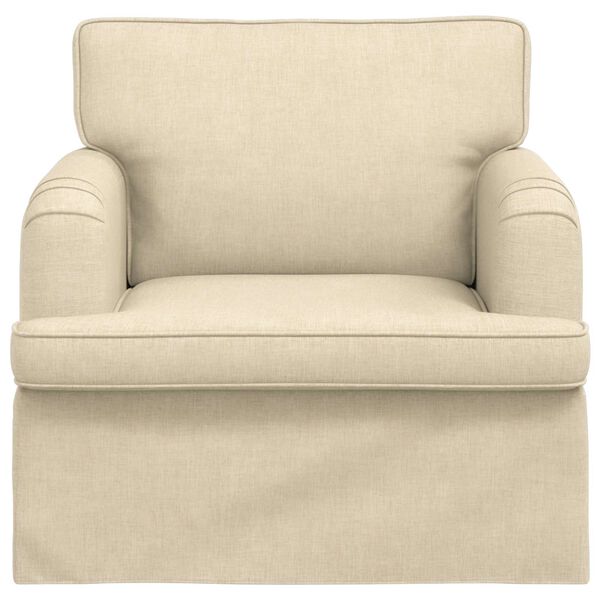 vidaXL Sofa 60cm Creme Metall