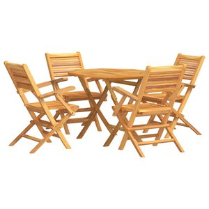 vidaXL 5-tlg. Garten-Essgruppe Massivholz Teak