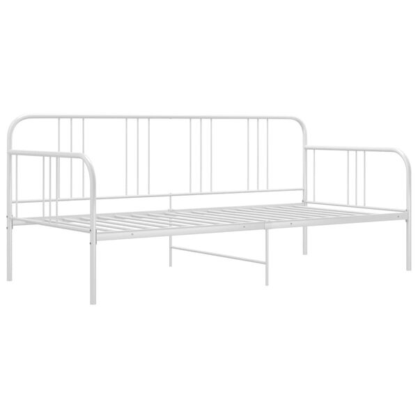 vidaXL Schlafsofa Bettgestell Weiß Metall 90x200 cm