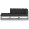 vidaXL 3-tlg. Garten-Lounge-Set mit Kissen Kiefer Massivholz